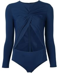 Thakoon | Blue Front Twist Bodysuit | Lyst