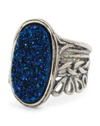 Lyst Tj Ma Made In Israel Sterling Silver Blue Drusy Quartz Ring Gallery