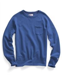 Todd Snyder - Classic Pocket Sweatshirt In Washed Blue for Men - Lyst