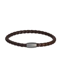 Jan Leslie - Woven Leather Bracelet Magnet Closure In Brown - Lyst