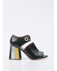 Marni | Metallic Cypress / Dark Lemmon / Silver Python Peep Toe Heel | Lyst