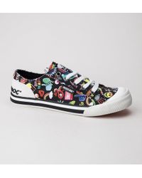 Rocket Dog Jazzin Swag Cotton Lace Up Pumps Plimsolls Flat Shoes Trainers