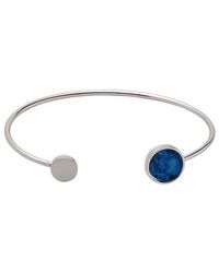 Pilgrim - Metallic Silver Plated Blue Detail Bangle - Lyst