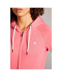 Jack Wills Pink Ivy Raglan Zip Through