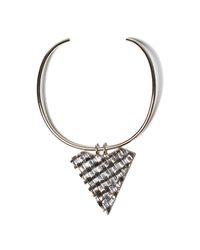 Anndra Neen - Metallic Thatched Triangle Choker - Lyst