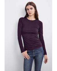 Velvet By Graham & Spencer - Purple Zofina Gauzy Whisper Crew Neck Tee - Lyst