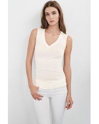 Velvet By Graham & Spencer White Geena Gauzy Whisper Tank