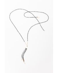 Velvet By Graham & Spencer - Metallic Dusk Hematite Tassel Long Necklace By Ild - Lyst