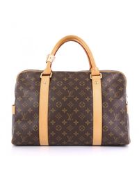 Louis Vuitton Carry All Cloth Handbag in Brown - Lyst