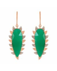 Meghna Jewels - Claw Earring Green Onyx Alt - Lyst