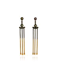 Cara Tonkin - Metallic Orbit Tassel Front & Back Earrings Gold - Lyst