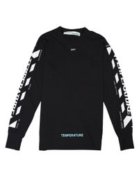 Off-White c/o Virgil Abloh Black Diagonal 'temperature' Long Sleeve T-shirt for men