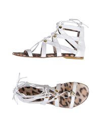 Roberto Cavalli White Sandals