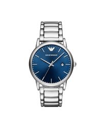 Emporio Armani - Metallic Wrist Watch for Men - Lyst