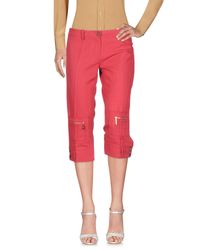 Elisabetta Franchi Red 3/4-length Trousers
