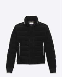 Saint Laurent | Warm Jacket In Black Water-repellent Cotton Velvet for Men | Lyst