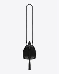 Saint Laurent - Small Anja Tassel Bucket Bag In Black - Lyst