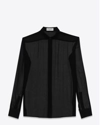 Saint Laurent - Signature Yves Collar Shirt In Black - Lyst