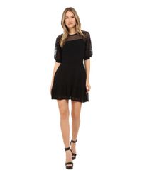 RED Valentino | Black Cotton Yarn Organza Dress | Lyst
