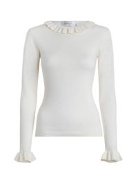 Zimmermann | Black Stranded Ruffle Sweater | Lyst