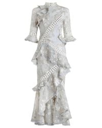 Zimmermann | Gray Stranded Embroidery Dress | Lyst