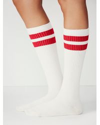 Free People Womens Short Heathered Highland Boot Sock in Red | Lyst