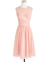 Notte By Marchesa Chiffon-Trimmed Silk Crepe De Chine Dress in Pink | Lyst