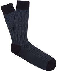 Lyst pantherella navy feathered herringbone socks in blue for men Gamle spiseborde