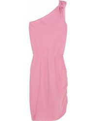 Halston Heritage Silk-georgette One-shoulder Dress - Lyst