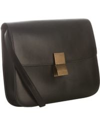 celine black leather medium vis-a-vis wallet