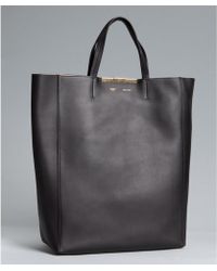 celine black calfskin large portfolio shoulder bag  