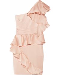 Notte by Marchesa One shoulder Silk organza and Silk crepe Dress - Lyst