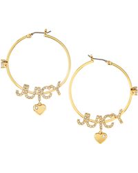 Juicy Couture Earrings Silver Gold Stud Drops Juicy Couture Logo Hoop Earrings Golden Lyst