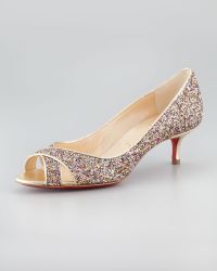 christian louboutin puglia glitter red sole espadrille wedge ...