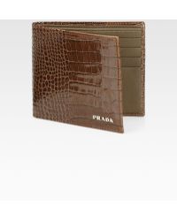 prada brown leather wallet  