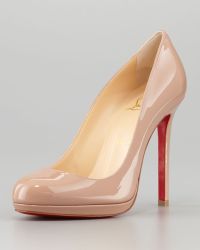 christian louboutin round-toe Ron Ron pumps Yellow suede hidden ...