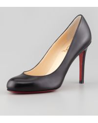 christian louboutin round-toe Ron Ron pumps Black snakeskin ...