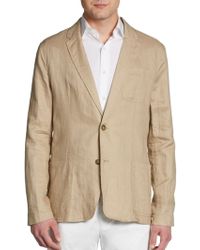 Michael Kors Solid Linen Blazer in Brown for Men (tan) | Lyst