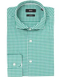 BOSS | Jery Slim Gingham Contrast Shirt | Lyst