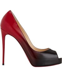 Christian louboutin New Very Prive Patent Leather Peep-toe Pumps ...  