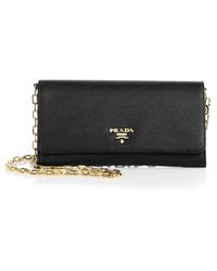 Prada Saffiano Leather Zip Continental Wallet in Pink (cammeo) | Lyst  