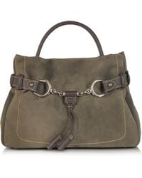 Women S Buti Bags Online Buti Brown Taupe Suede And Leather Satchel Bag Lyst