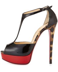 Christian louboutin Borghese Patent Platform Red Sole Pump in ...