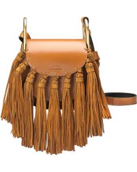 Chlo Hudson Mini Tasseled Shoulder Bag in Brown | Lyst