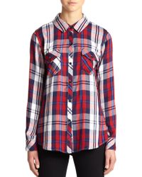Rails Kendra Plaid Button Down Shirt in Red (navy red) | Lyst
