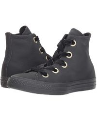 white leather converse gold eyelets