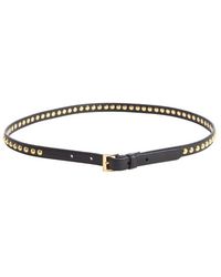 Prada Black Leather Skinny Bow Belt in Black | Lyst  