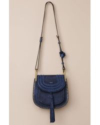 Chlo Hudson Small Suede Cross-body Bag in Blue (NAVY) | Lyst