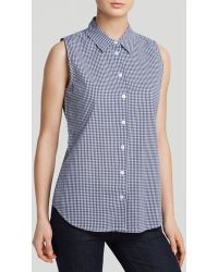 Jane Norman Gingham Gypsy Top in White | Lyst