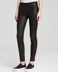 Balmain Quilted Leather Skinny Pants in Black | Lyst